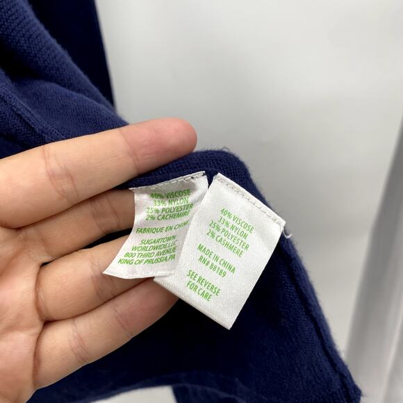 Lilly Pulitzer Size XS Navy Open Front Cardigan - Picture 4 of 5